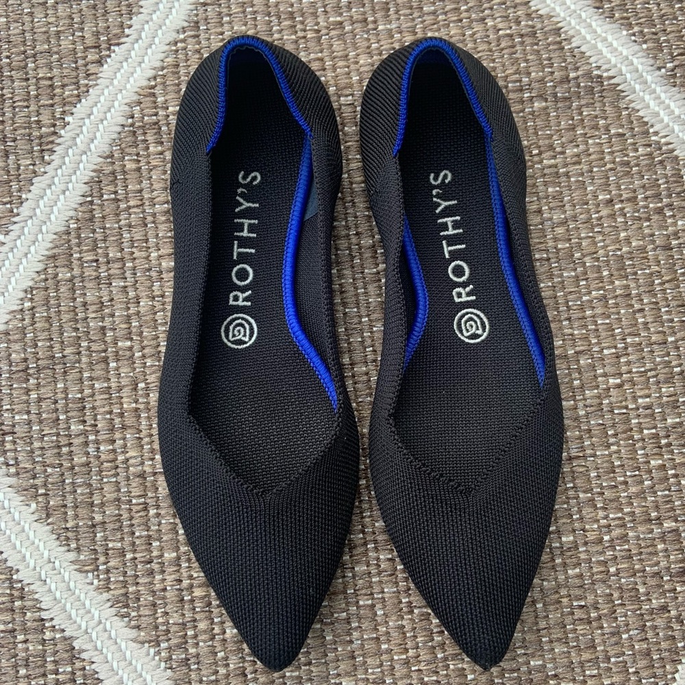 Rothys Black Point Flats Authentic